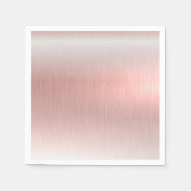 Rosa metallisk bröllops baby shower pappersservett (Framsidan)