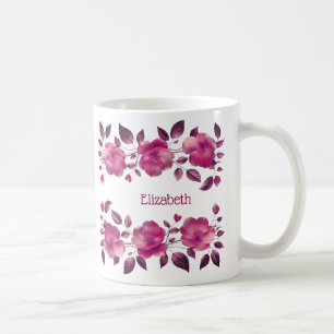 Rosa Metallisk Cherry Blommars Ditt namn Kaffemugg