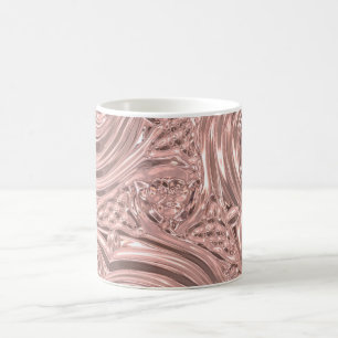 Rosa metallisk graverad elegant segrare kaffemugg