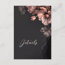 Rosa metallisk svart med blommiga detaljer tilläggskort