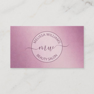Rosa metalliskt logo visitkort