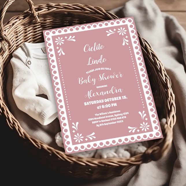 Rosa Mexican Cielito Lindo Baby Shower Inbjudningar (Skapare uppladdad)
