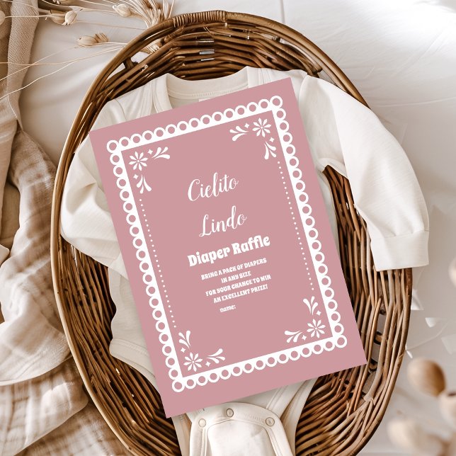 Rosa Mexican Cielito Lindo Diapper Raffle Tilläggskort (Skapare uppladdad)