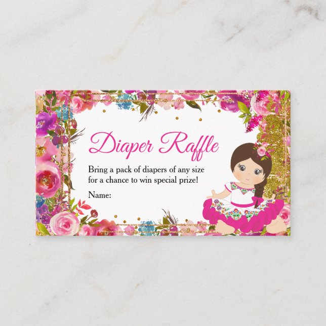 Rosa, mexikanska flickor, dagbarn, dagbok Raffle Tilläggskort (Framsida)