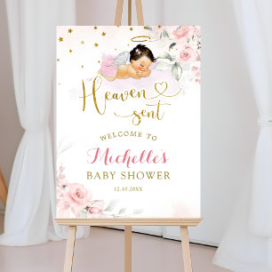 Rosa Mexikanskt Angel Baby Heaven Sent Välkomstsky Poster
