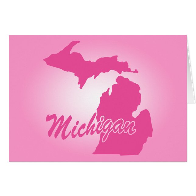 Rosa Michigan Hälsningskort (Framsidan Horizontal)