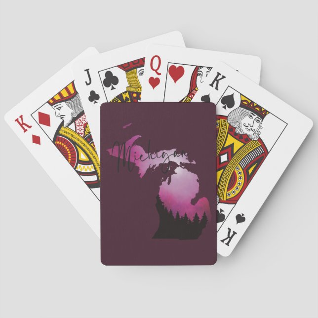 Rosa Michiganstaten Karta Gräs, skogskampanj i Res Casinokort (Baksidan)