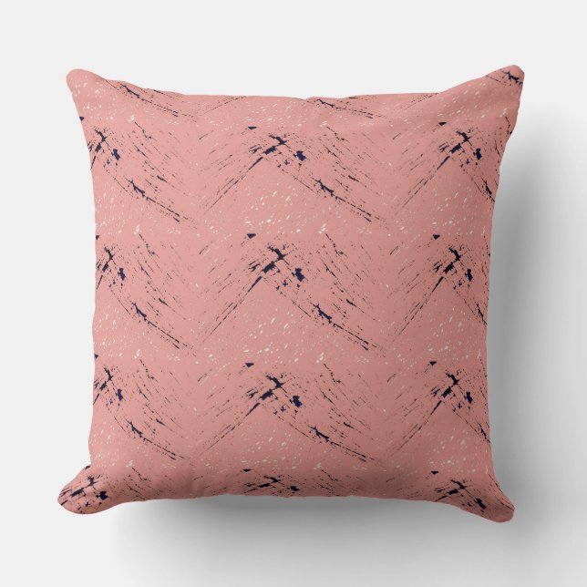 Rosa, midnattblått, vit shabby chic Pillow Kudde (Framsida)