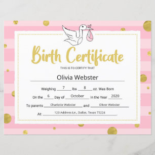 Rosa Milestone Certificate Baby Birgement Certific