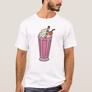 Rosa milkshake med körsbär och strössel t shirt