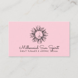 Rosa Millennial Abstrakt Andlig Celestial Sol Visitkort