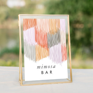 Rosa Mimosa Pub Fringe Bachelorette Bord Sign