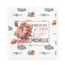 Rosa Min första Pappra Rodeo-Födelsedagsfest-plåt