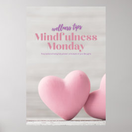 Rosa Mindfulness måndag Hälsa Poster