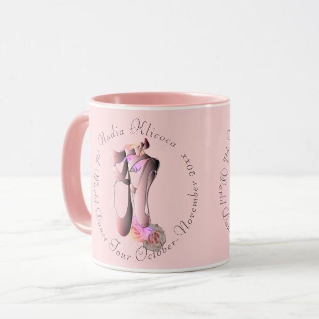 Rosa Mindre Ballerina Toe Shoe Dance Troupe Mugg (Framsida vänster)