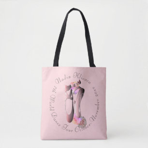 Rosa Mindre Ballerina Toe Shoe Dance Troupe Tote Tygkasse