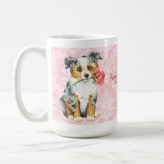 Rosa mini- amerikanherde för valentin kaffemugg (Vänster)