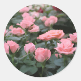 Rosa Mini Ro Digital Flower-målning Runt Klistermärke