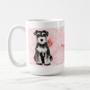 Rosa mini- Schnauzer för valentin Kaffemugg