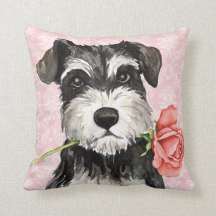 Rosa mini- Schnauzer för valentin Kudde