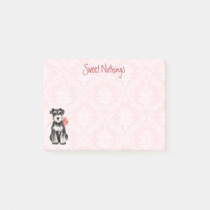 Rosa mini- Schnauzer för valentin Post-it Block