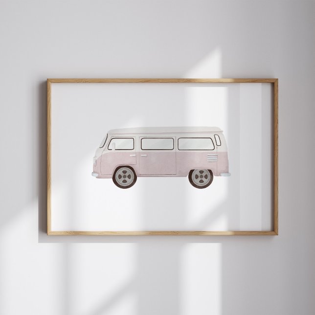 Rosa mini van poster   vintage (Skapare uppladdad)