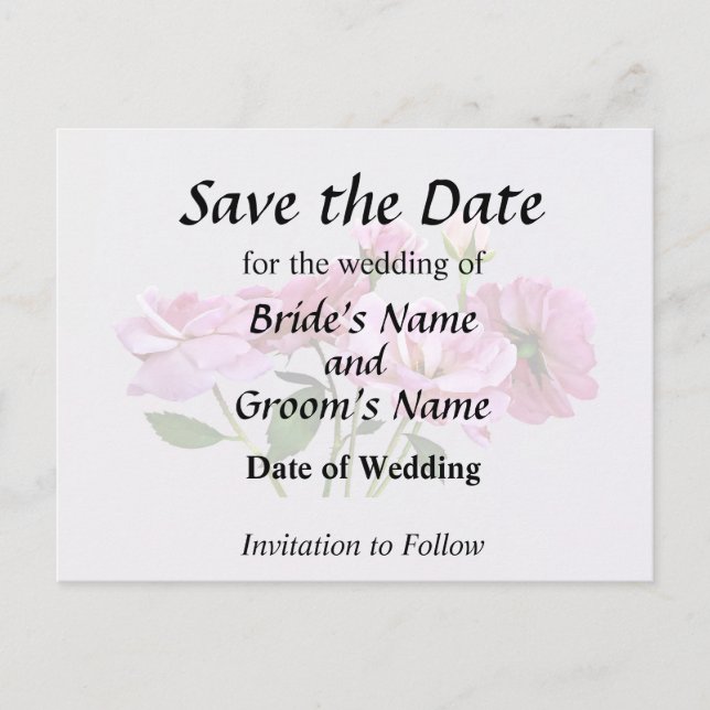 Rosa Miniature Ro Bröllop Supplies Meddelande Vykort (Framsida)