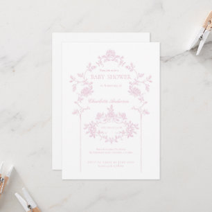 Rosa Minimal Barnkalas Inbjudan