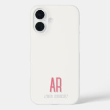 Rosa Minimal Monogram Initial iPhone 16 Fodral