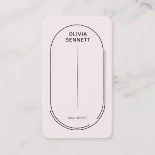 Rosa Minimal Nagelkonstnär Manikyrister Salong Visitkort