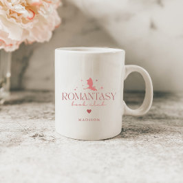 Rosa Minimal Skräddarsydd Romantasy Bokälskare Kaffemugg