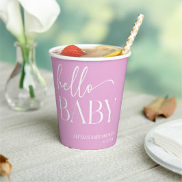 Rosa Minimalialist Hej Baby Baby Shower
