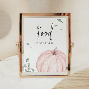 Rosa Minimalialist Pumpkin Baby Shower Food Poster
