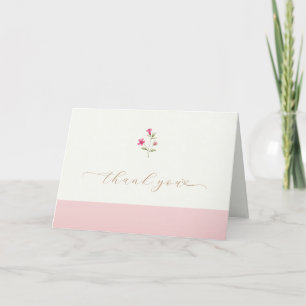 Rosa Minimalist Boho WildblomBaby Shower Tack Kort