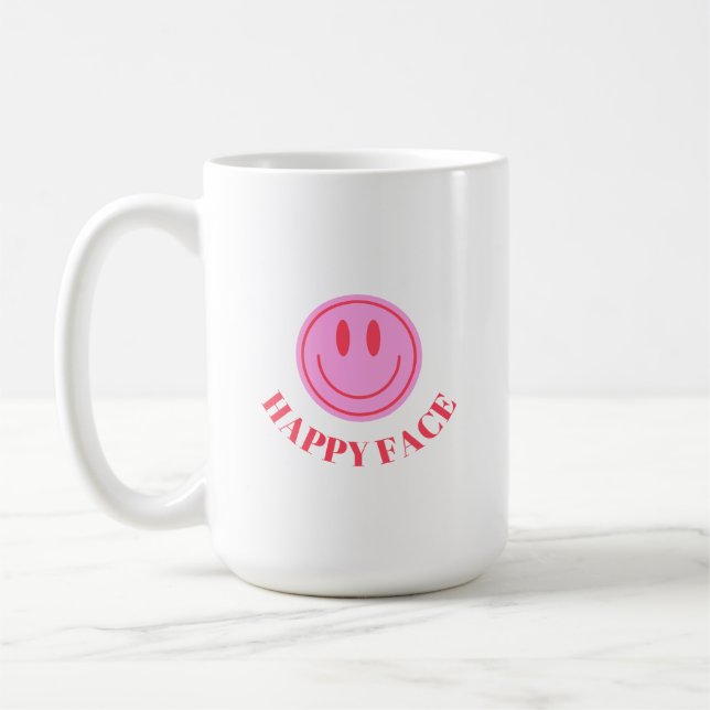 Rosa Minimalist Emoji Mugg Design (Vänster)