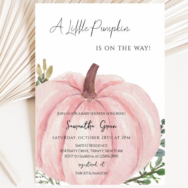 Rosa minimalist pumpor baby shower inbjudningar (Skapare uppladdad)