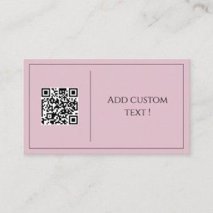 Rosa minimalist qr-kod enkelt sött Affärskort Visitkort