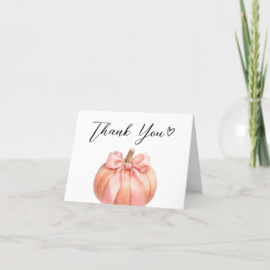 Rosa Minimalistisk babystövel för pumpa Tack Kort