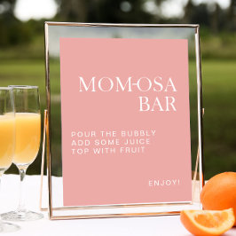 Rosa minimalistisk babystövel Momosa Pub Poster