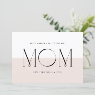  Rosa, minimalistisk bästa Mamma någonsin Mors dag Julkort