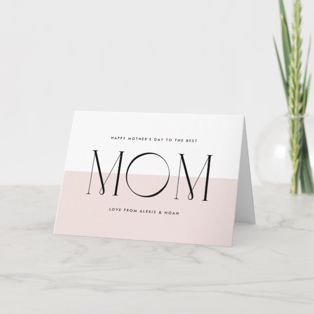  Rosa, minimalistisk bästa Mamma någonsin Mors dag Kort (Framsida)