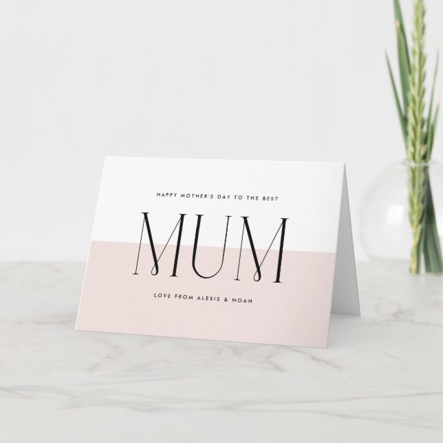  Rosa, minimalistisk bästa Morsa någonsin Mors dag Kort (Framsida)