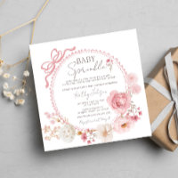  Rosa, minimalistisk Coquette Baby Sprinkle