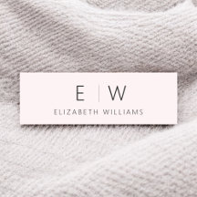 Rosa Minimalistisk Elegant Monogram Namn
