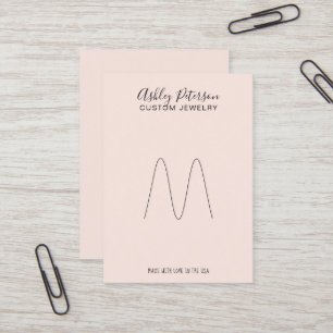 Rosa minimalistisk elegant pastel ring visning visitkort