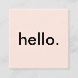 Rosa Minimalistisk Hej Fyrkantigt Visitkort