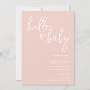  Rosa - minimalistisk modern Boho Baby Shower Inbjudningar
