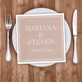 Rosa - minimalistisk modern Bröllop Pappersservett