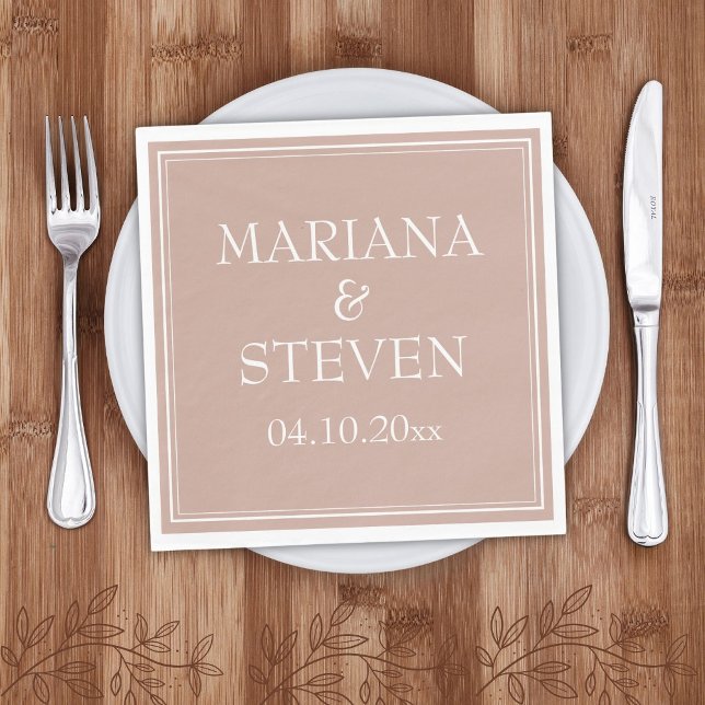 Rosa - minimalistisk modern Bröllop Pappersservett (Skapare uppladdad)