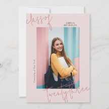 Rosa - minimalistisk modern klass 2024 Studenten